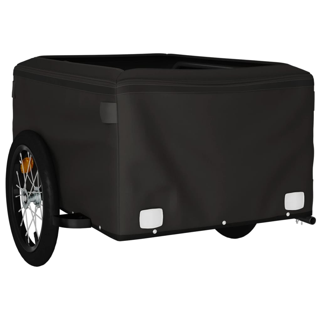 Dviračio priekaba, juodos ir oranžinės spalvos, 45kg, geležis