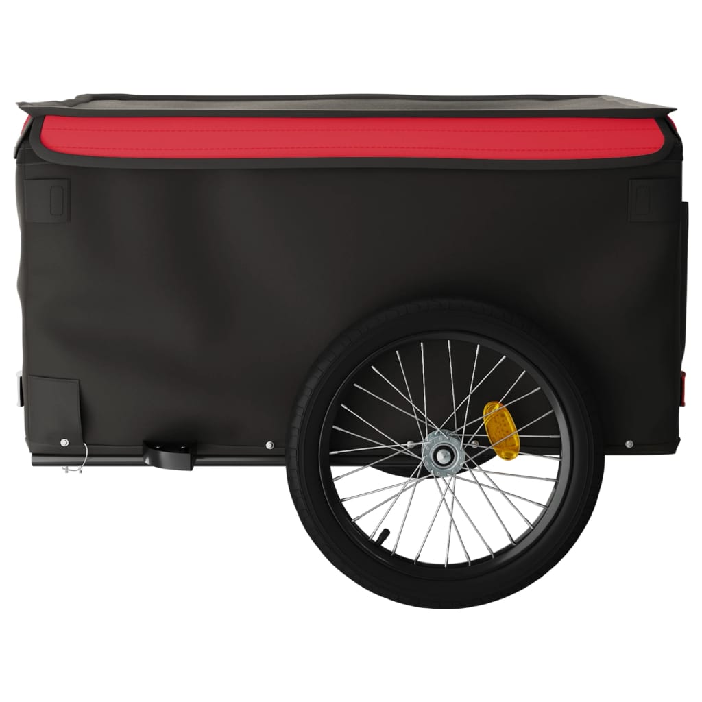Dviračio priekaba, juodos ir raudonos spalvos, 45kg, geležis