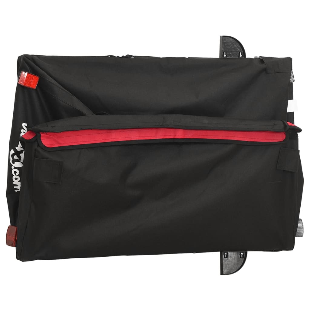 Dviračio priekaba, juodos ir raudonos spalvos, 45kg, geležis