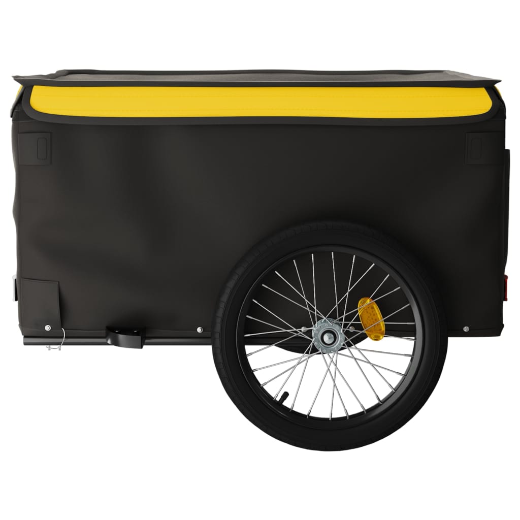Dviračio priekaba, juodos ir geltonos spalvos, 45kg, geležis