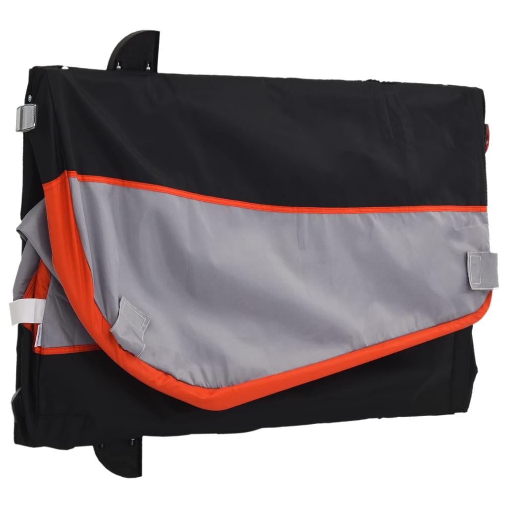 Dviračio priekaba, juodos ir oranžinės spalvos, 30kg, geležis