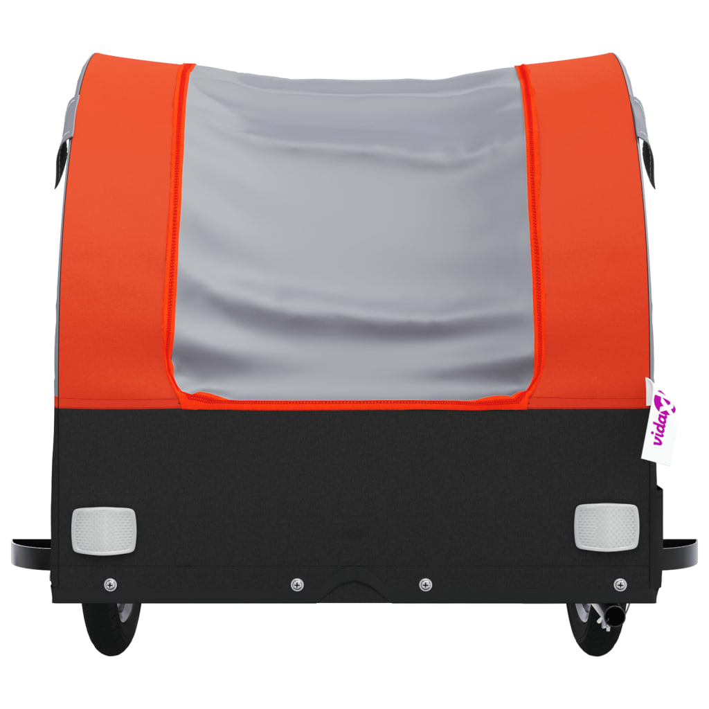 Dviračio priekaba, juodos ir oranžinės spalvos, 45kg, geležis