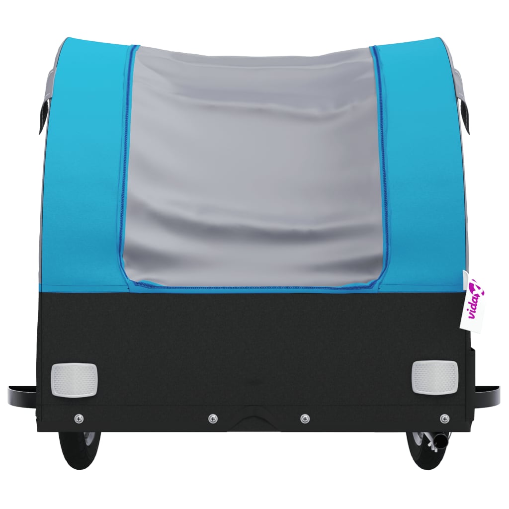 Dviračio priekaba, juodos ir mėlynos spalvos, 45kg, geležis