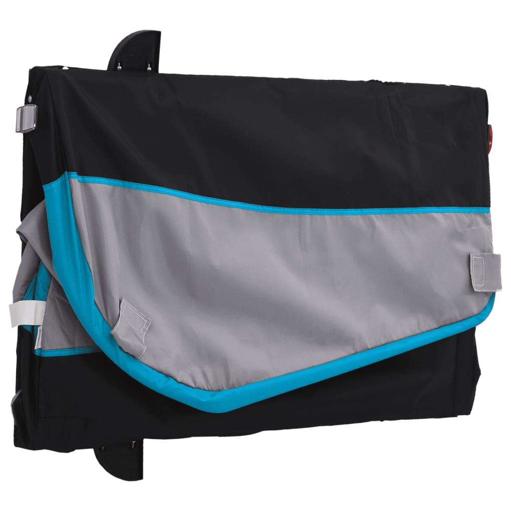 Dviračio priekaba, juodos ir mėlynos spalvos, 45kg, geležis