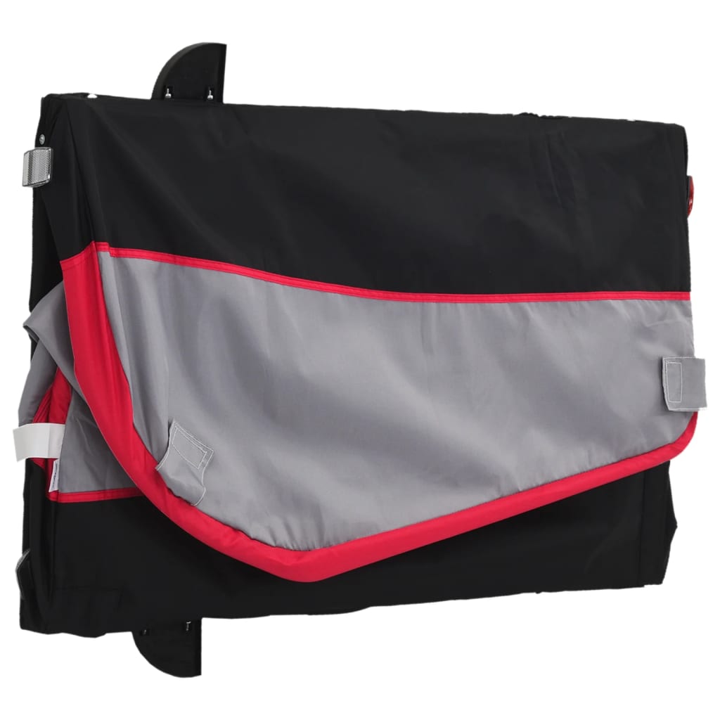 Dviračio priekaba, juodos ir raudonos spalvos, 30kg, geležis