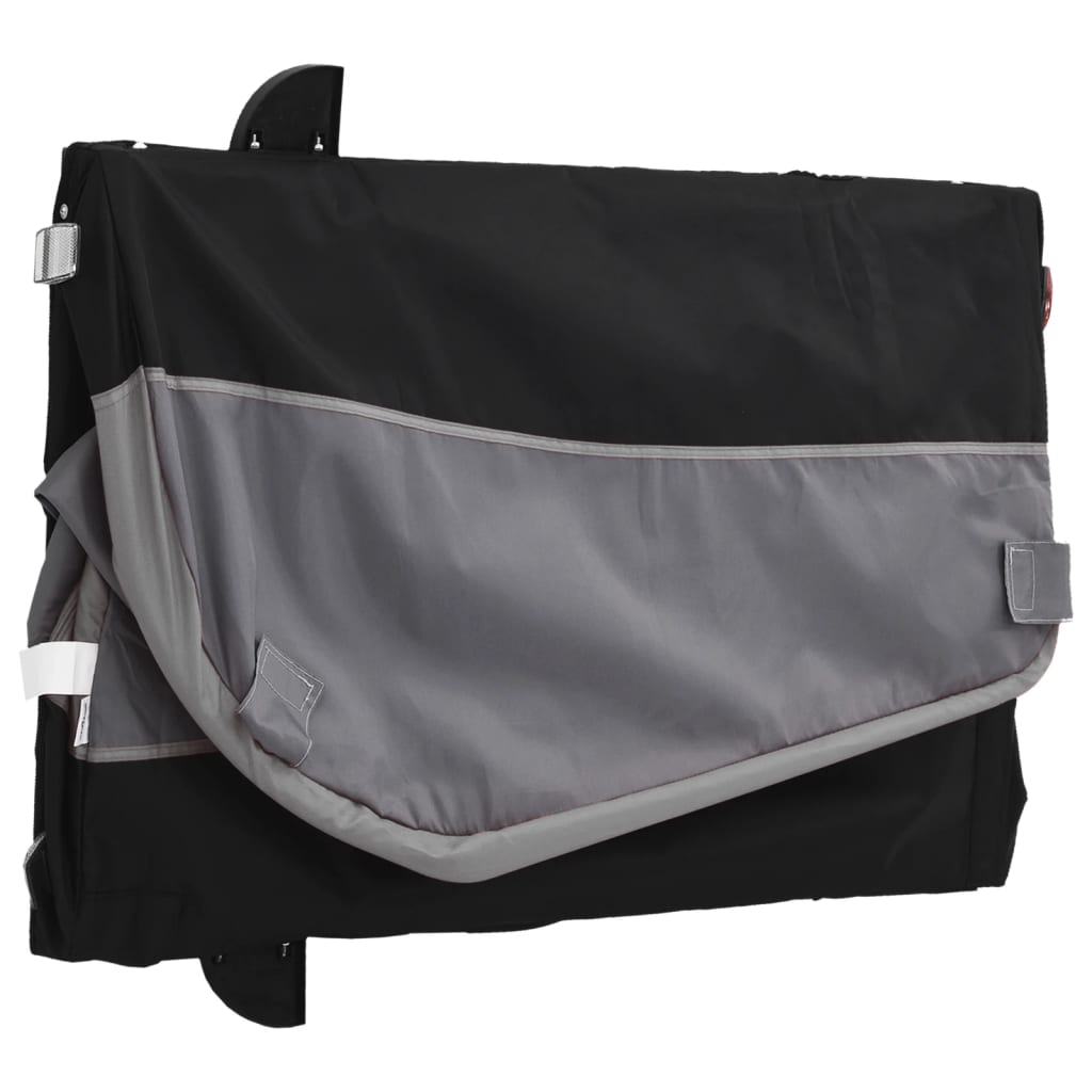 Dviračio priekaba, juodos ir pilkos spalvos, 30kg, geležis