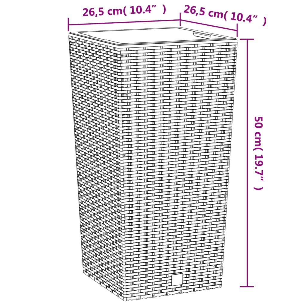 Lovelis su išimamu įdėklu, baltas, 11/26,5l, PP ratanas