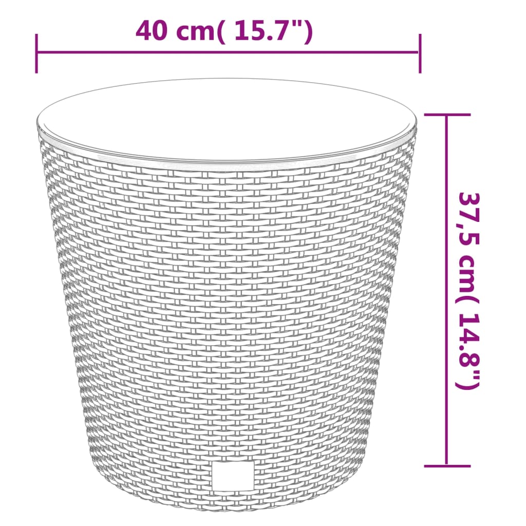 Lovelis su išimamu įdėklu, antracito, 35/37,5l, PP ratanas