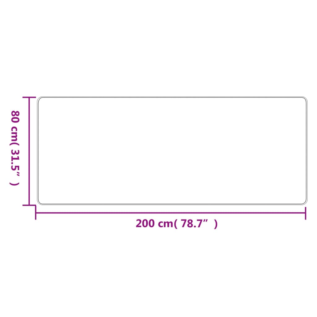 Kilimas-takelis, antracito spalvos, 80x200cm, sizalio imitacija