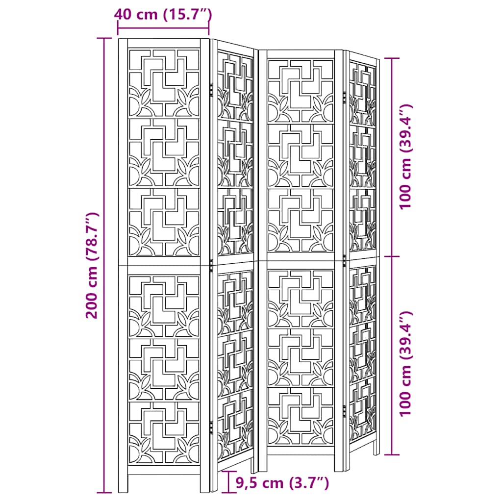 Kambario pertvara, 4 segmentai, ruda, paulovnijos masyvas