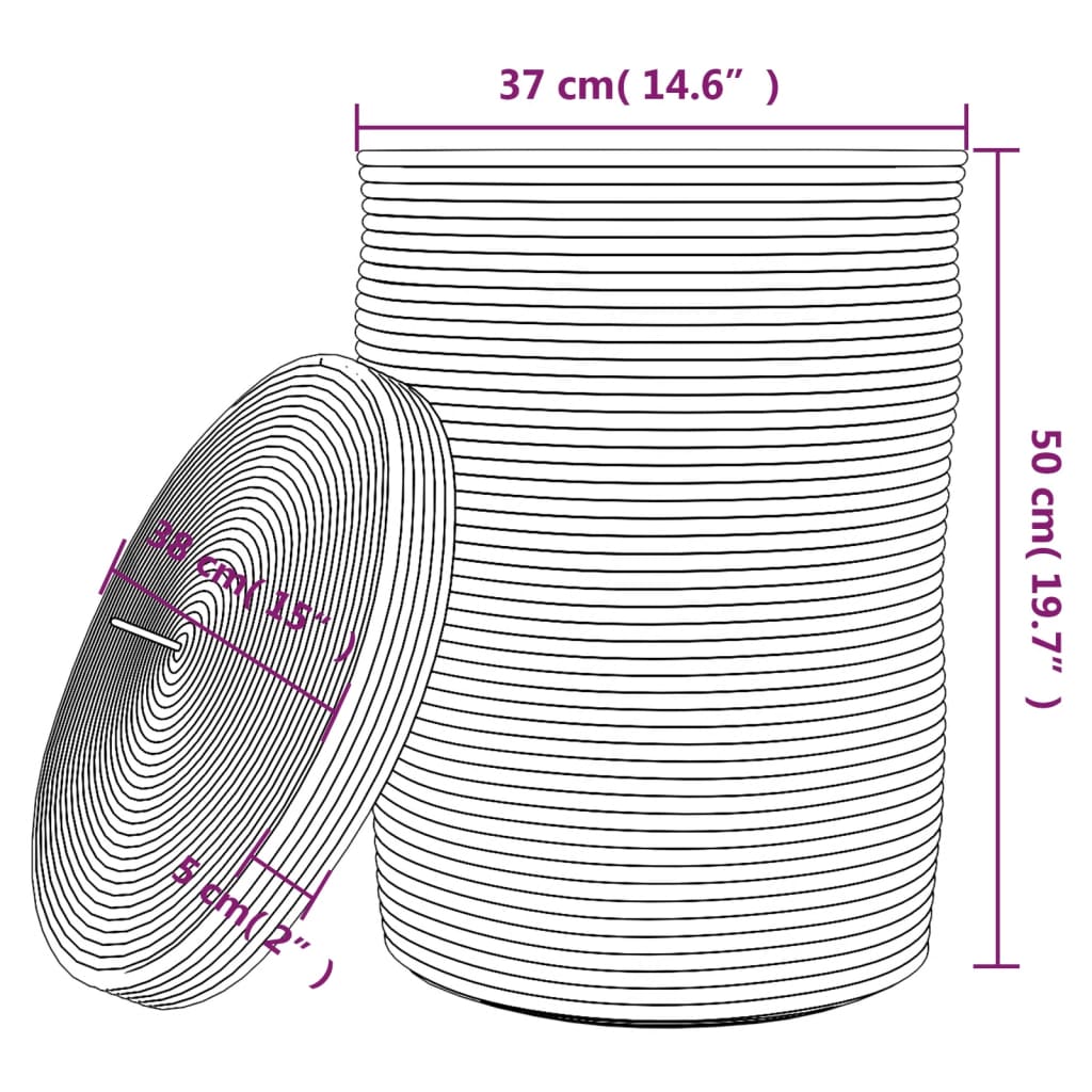 Krepšys daiktams su dangčiu, juodas/smėlio, 37x50cm, medvilnė