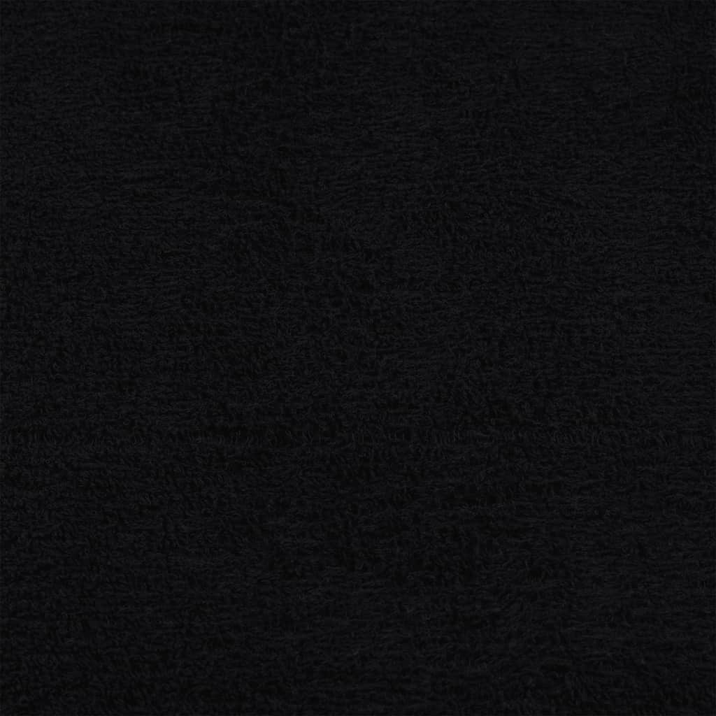 Rankšluosčiai, 2vnt., juodi, 100x200 cm, medvilnė, 360g/m²