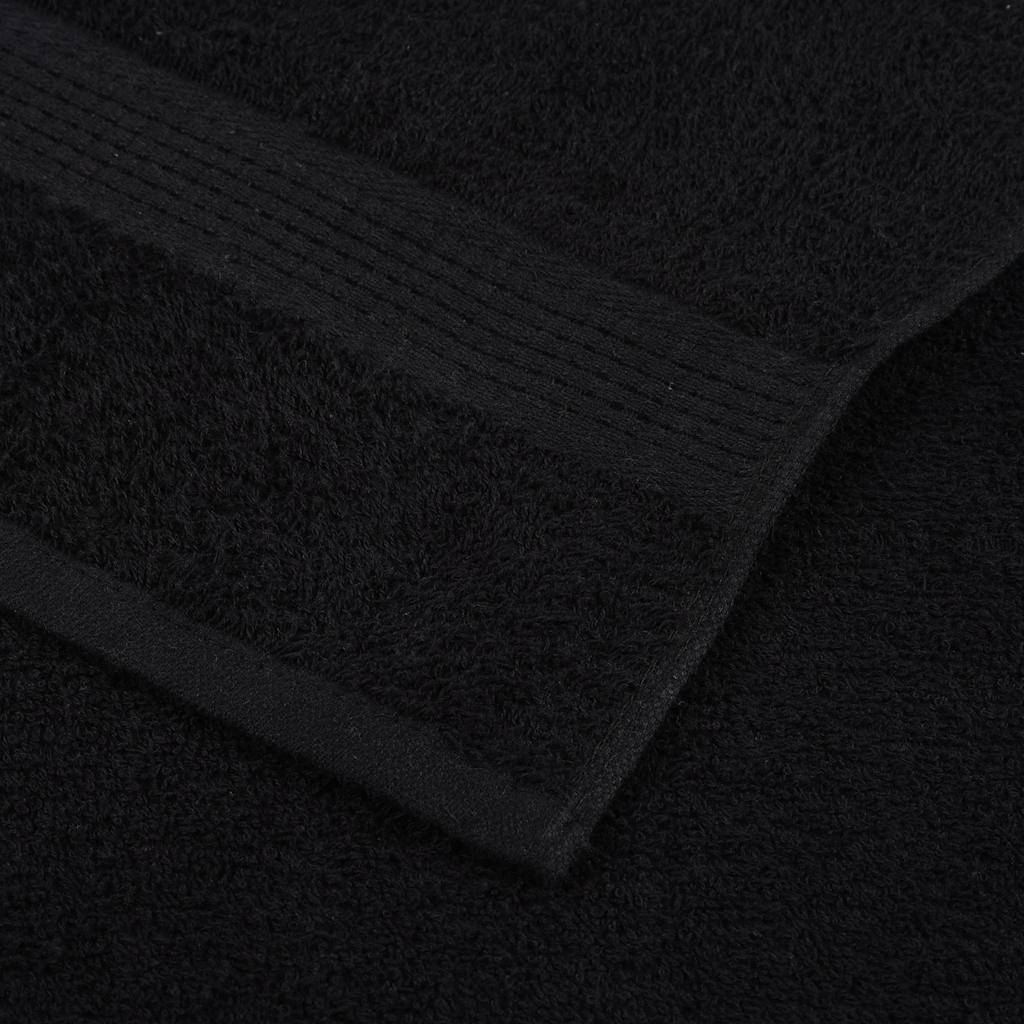 Rankšluosčiai, 2vnt., juodi, 100x200 cm, medvilnė, 360g/m²