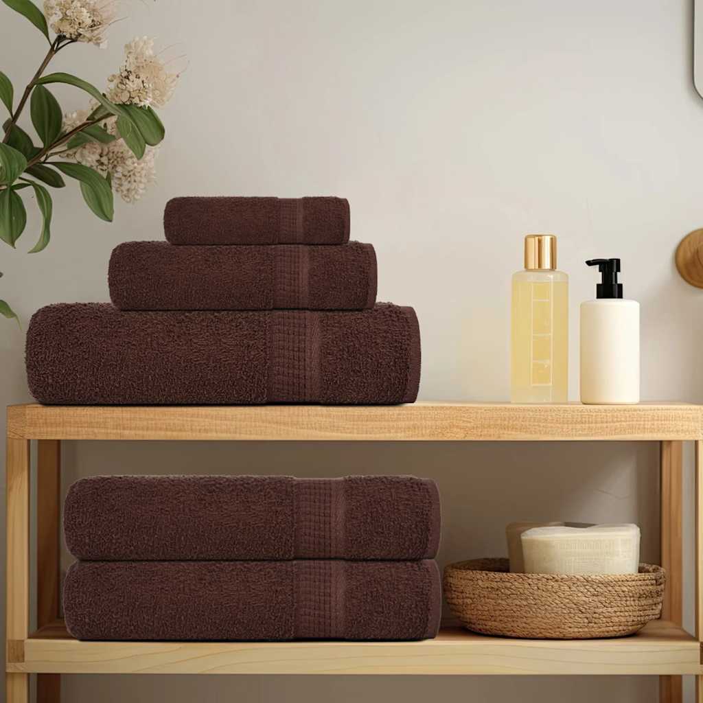 Rankšluosčių rinkinys, 6vnt., rudi, 100% medvilnė, 360g/m²
