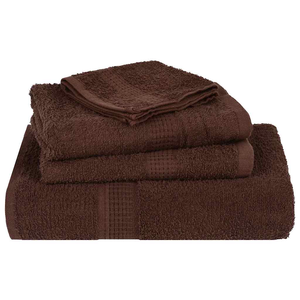 Rankšluosčių rinkinys, 6vnt., rudi, 100% medvilnė, 360g/m²
