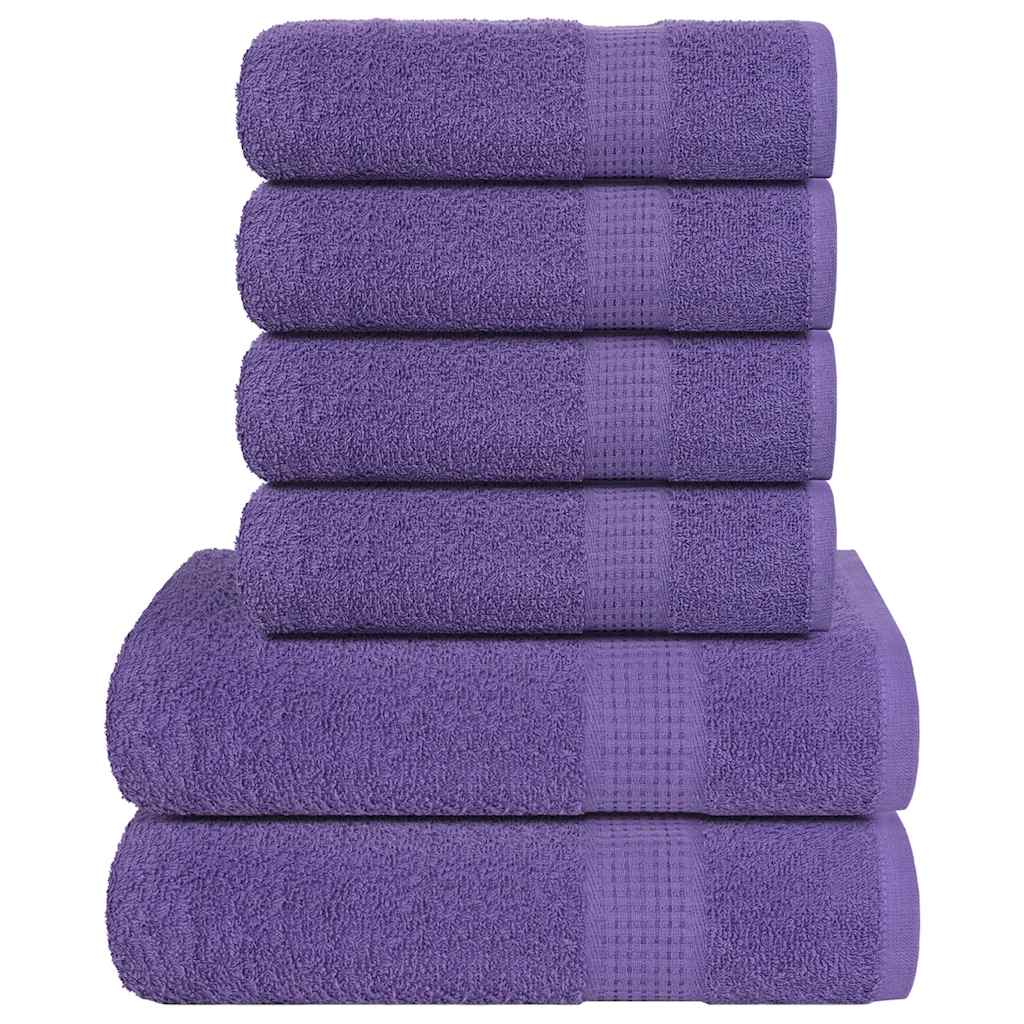 Rankšluosčių rinkinys, 6vnt., violetiniai, medvilnė, 360g/m²