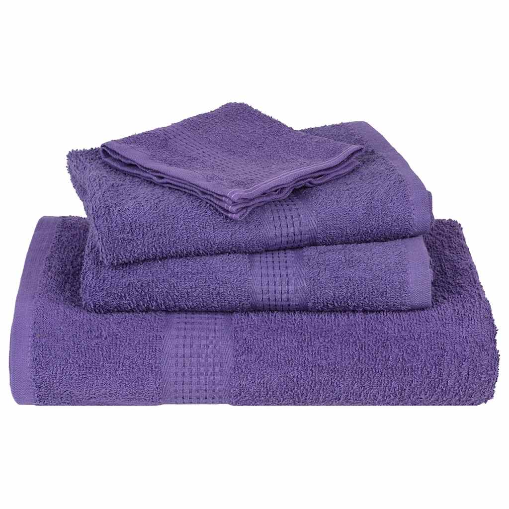 Rankšluosčių rinkinys, 6vnt., violetiniai, medvilnė, 360g/m²