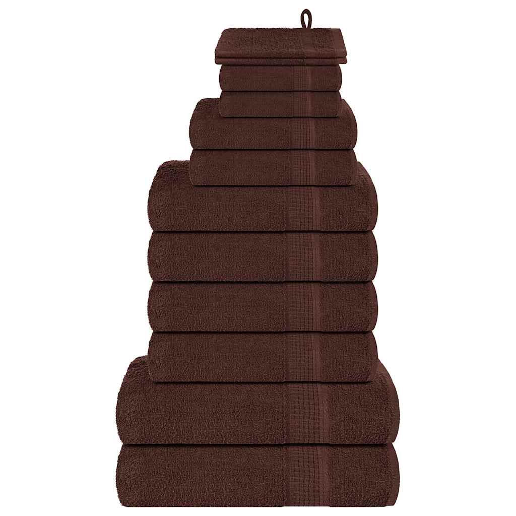 Rankšluosčių rinkinys, 12vnt., rudi, 100% medvilnė, 360g/m²