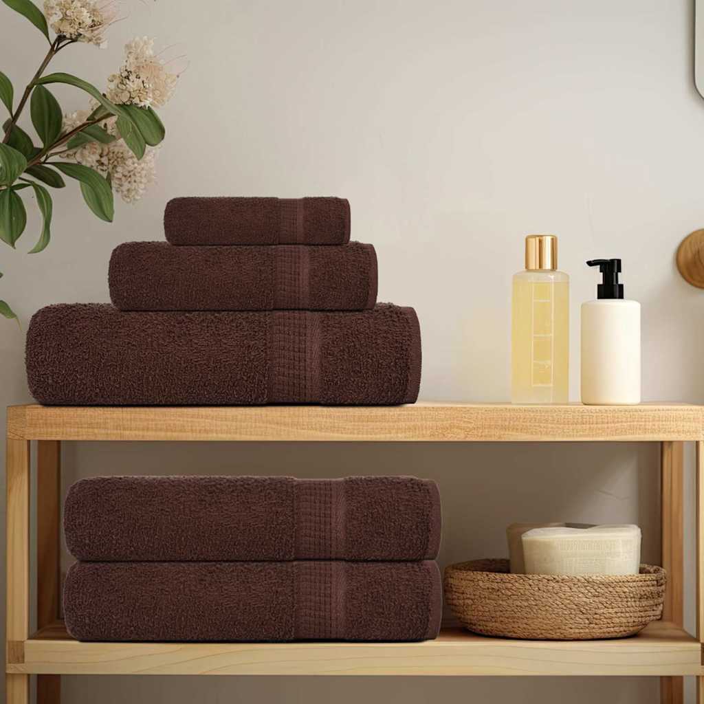 Rankšluosčių rinkinys, 12vnt., rudi, 100% medvilnė, 360g/m²