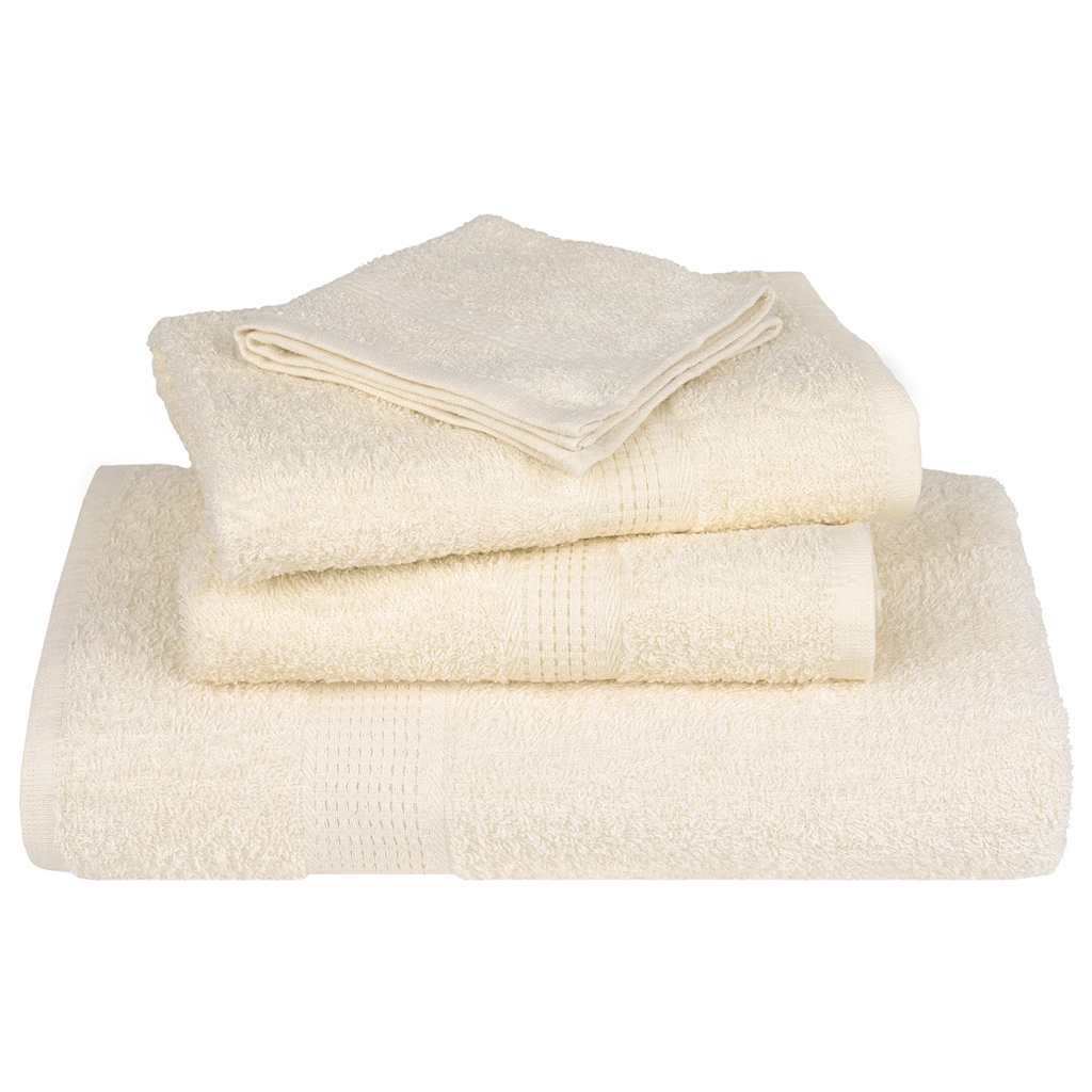 Rankšluosčių rinkinys, 12vnt., kreminiai, 100%medvilnė, 360g/m²