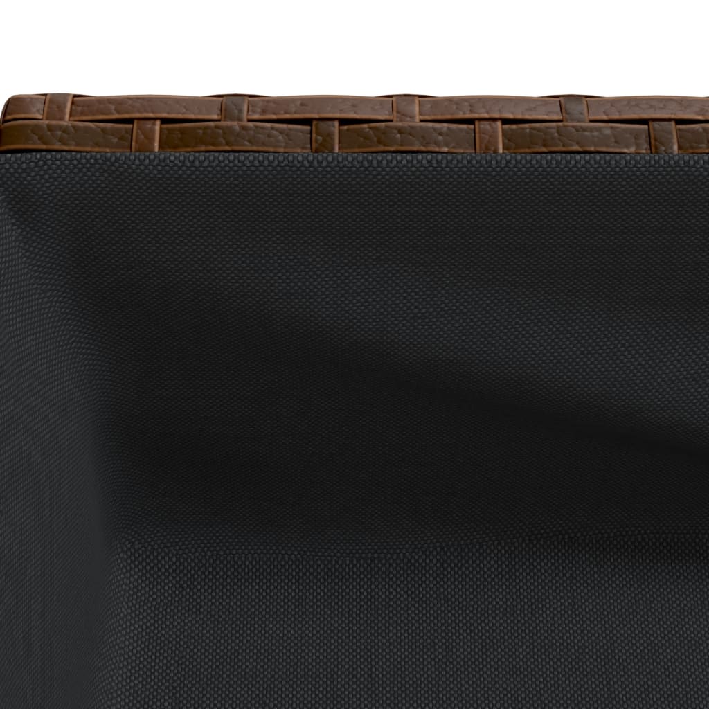 Sodo loveliai su lentyna, 2vnt., rudi, 70x28x70cm, poliratanas