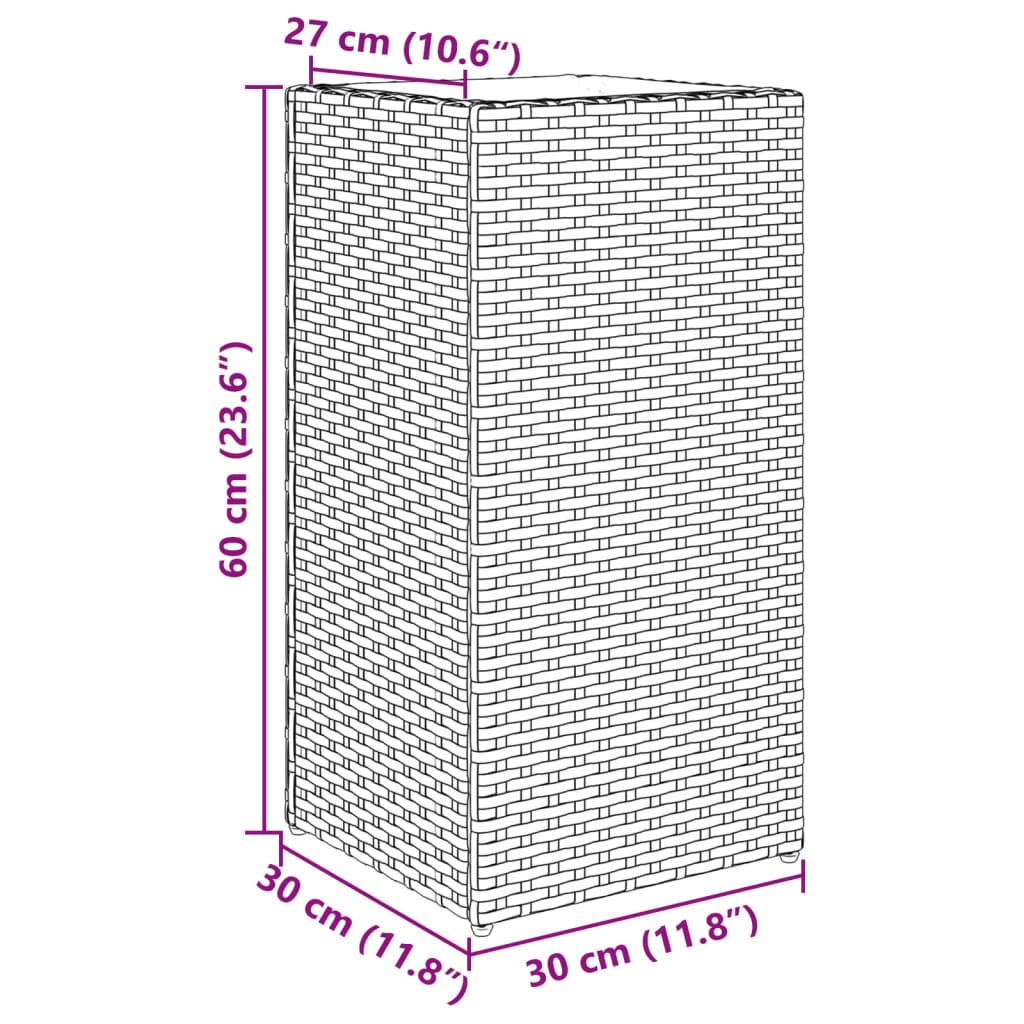 Sodo loveliai, 2vnt., pilkos spalvos, 30x30x60cm, poliratanas