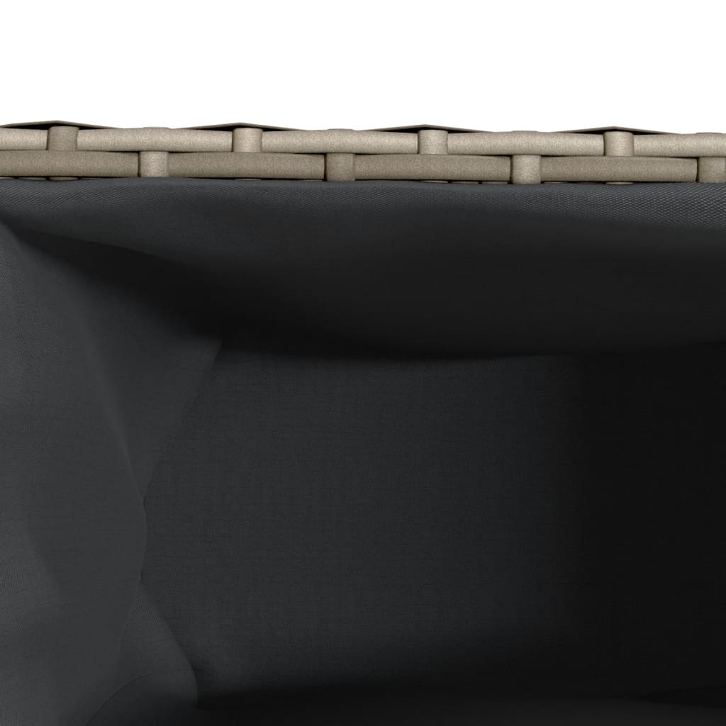 Sodo loveliai su ratukais, 2vnt., pilki, 107x32x38cm, ratanas