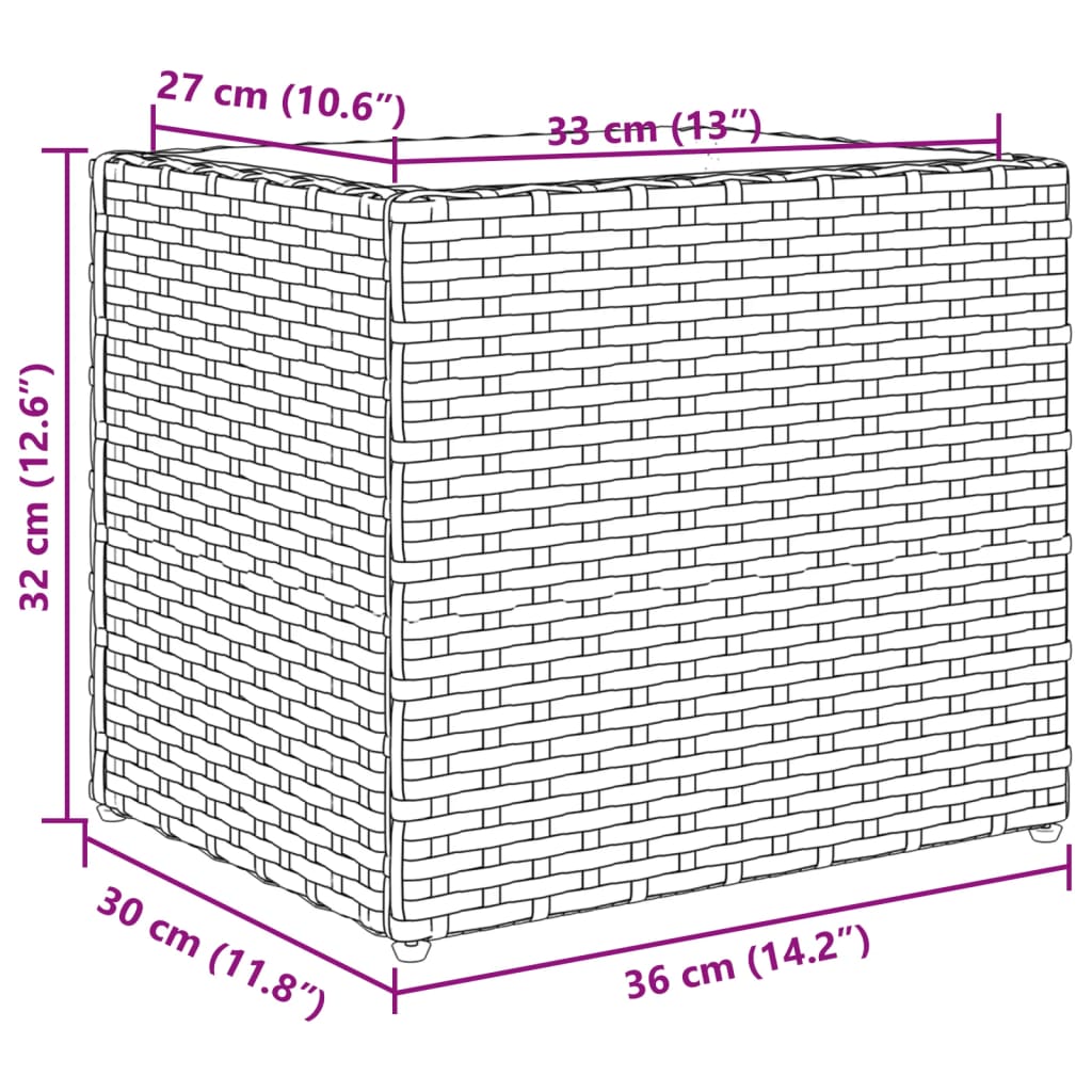 Sodo lovelis, rudos spalvos, 36x30x32cm, poliratanas