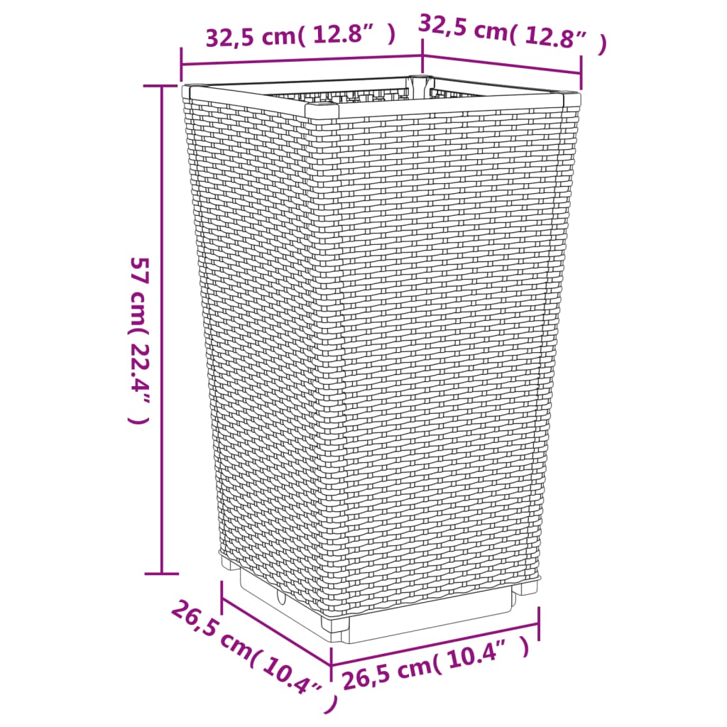 Sodo loveliai, 4vnt., šviesiai pilki, 32,5x32,5x57cm, PP