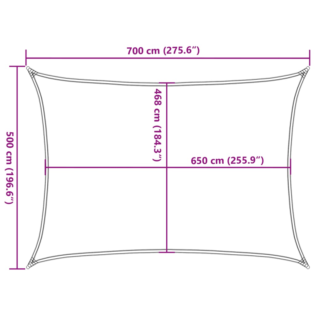 Burė nuo saulės, pilka, 7x5m, 100% oksfordo poliesteris