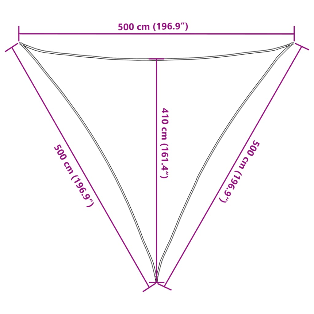 Burė nuo saulės, smėlio, 5x5x5m, 100% oksfordo poliesteris