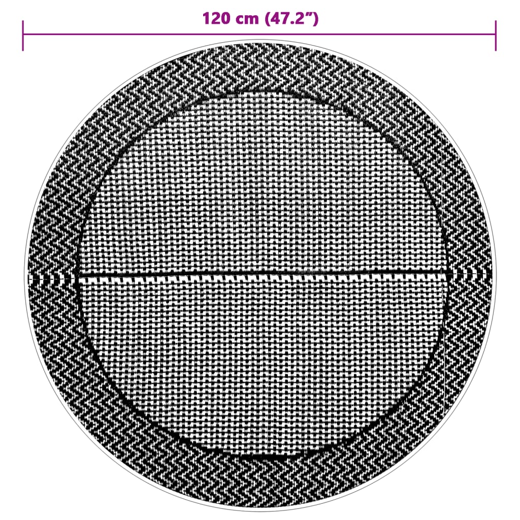 Lauko kilimas, ARAKIL pilkos spalvos, 120cm skersmens, PP