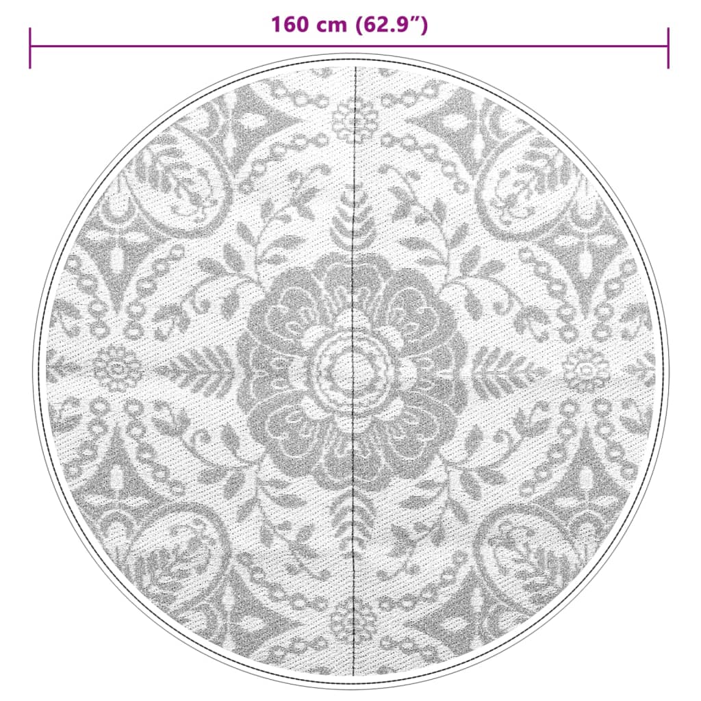 Lauko kilimas ARAKIL Šviesiai pilkas Ø160 cm PP