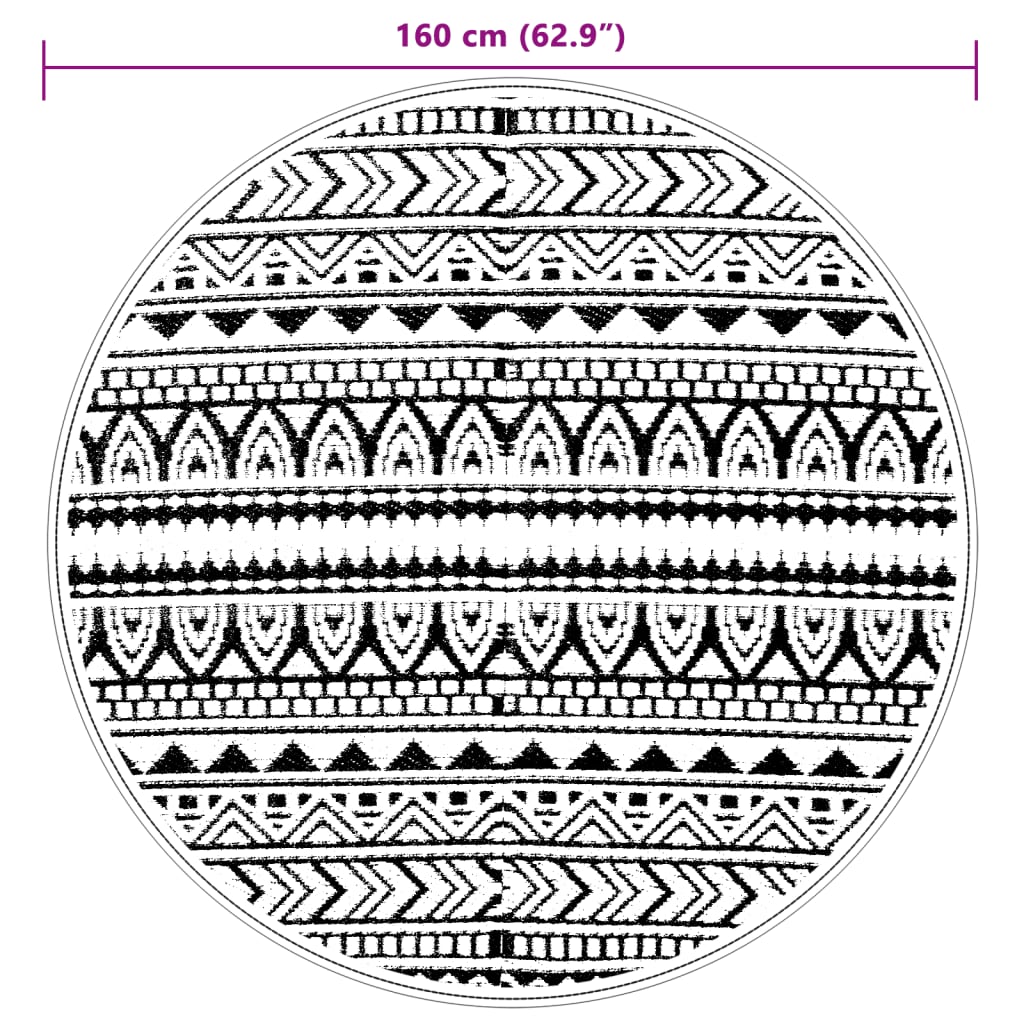 Lauko kilimas, ARAKIL juodos spalvos, 160cm skersmens, PP