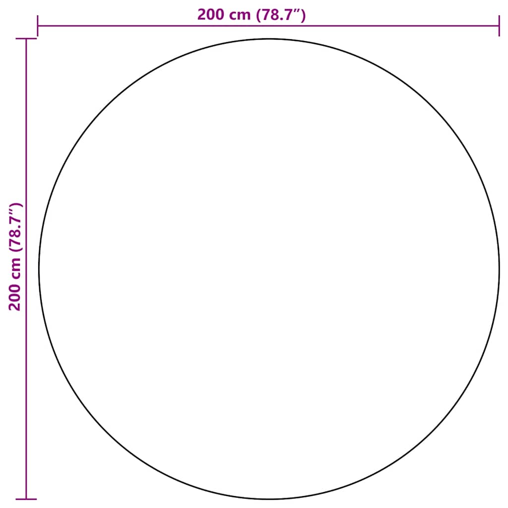 Lauko kilimas, ARAKIL juodos spalvos, 200cm skersmens, PP