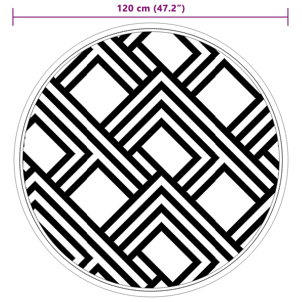 Lauko kilimas, ARAKIL pilkos spalvos, 120cm skersmens, PP