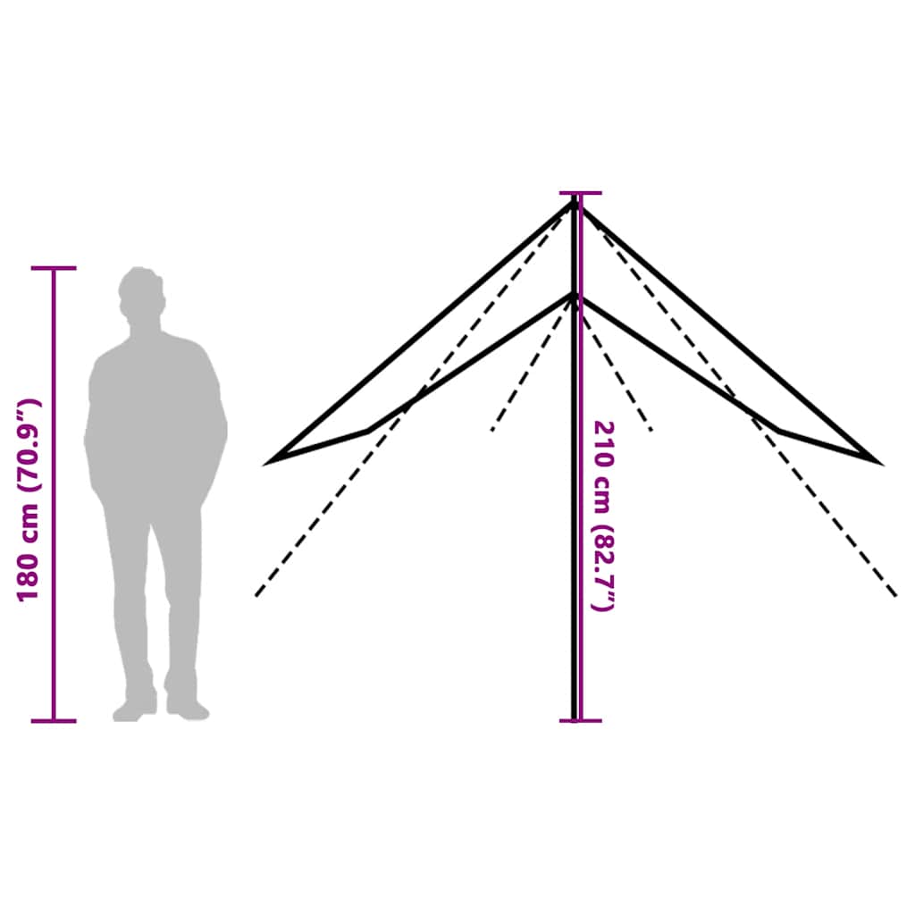 Stovyklavimo tentas, mėlynas, 430x380x210cm, atsparus vandeniui