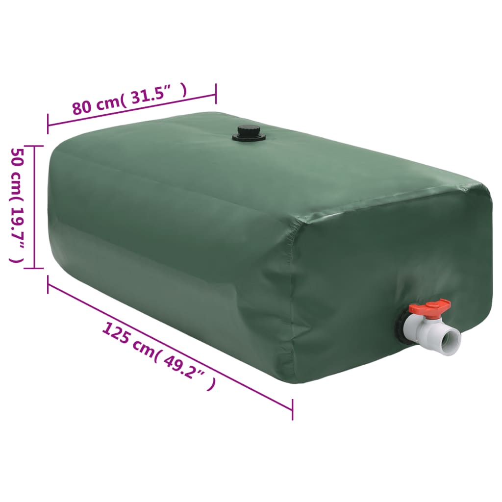 Vandens talpa su čiaupu, sulankstoma, 500l, PVC