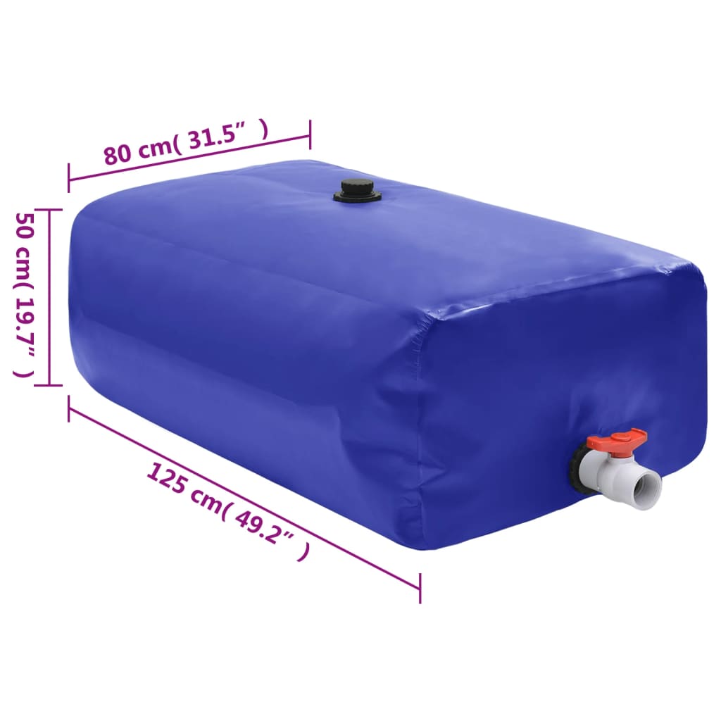 Vandens talpa su čiaupu, sulankstoma, 500l, PVC