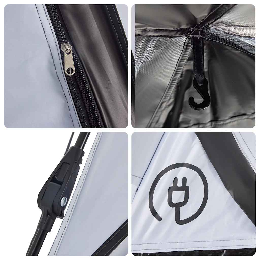 Stovyklavimo palapinė, balta, penkiavietė, tamsinantis audinys