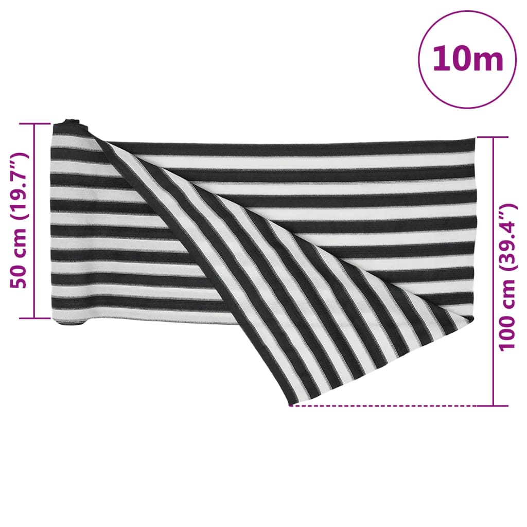 Privatumo užtikrinimas, antracito ir baltos spalvos, 1x10 m, HDPE, 150 g/m²