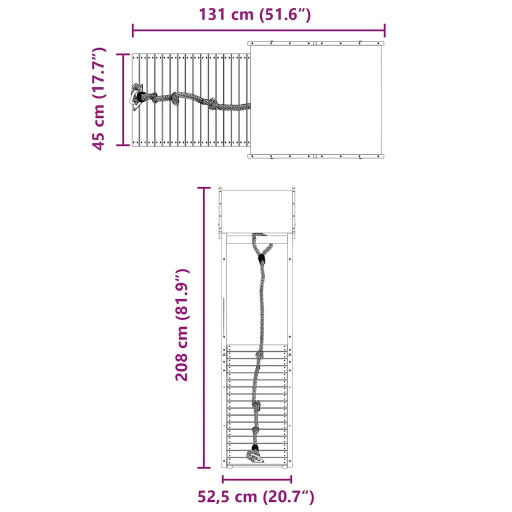Lauko žaidimų aikštelės komplektas, impregnuota pušies mediena