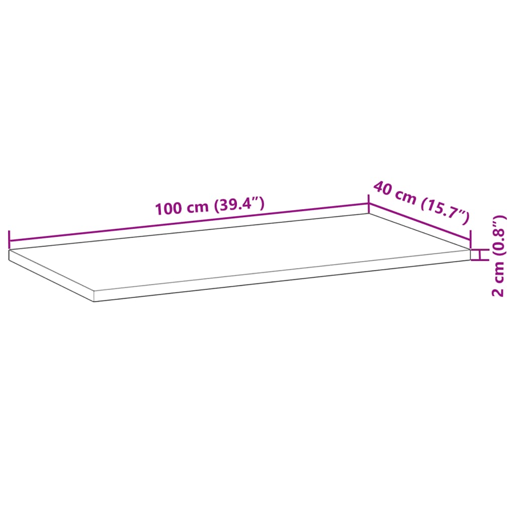 Pakabinamos lentynos, 2 vnt., 100x40x2 cm, aliejumi dažyta akacijos masyvo mediena