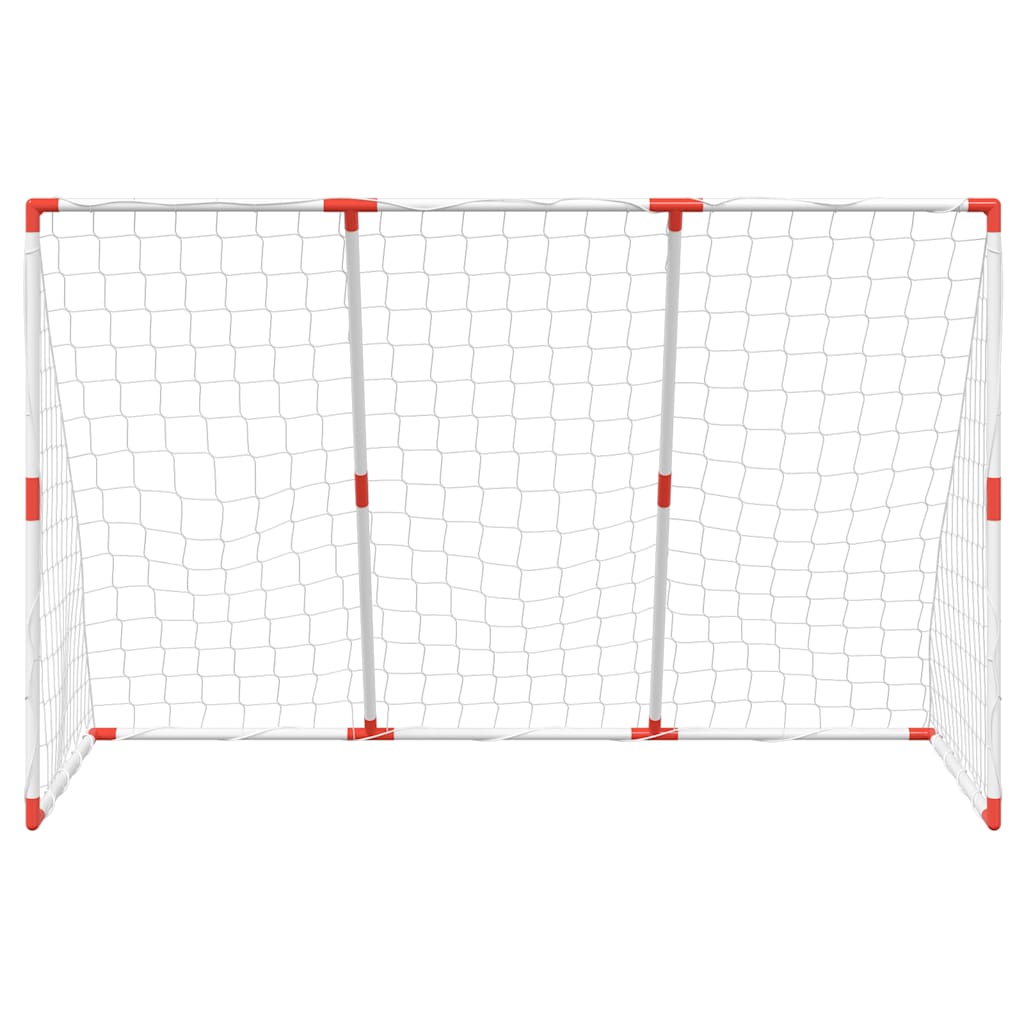 Futbolo vartai su kamuoliais, 2-1, balti, 184x64x124cm, metalas
