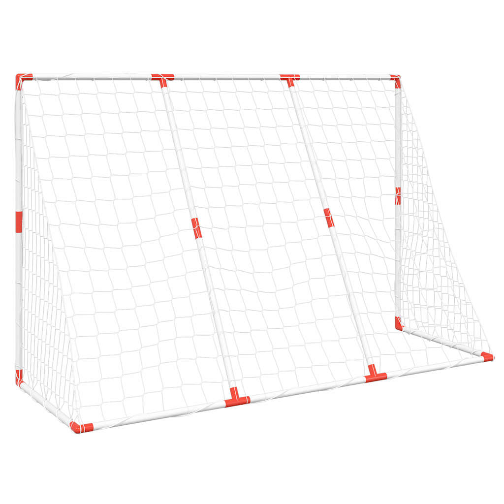 Futbolo vartai su kamuoliais, 2-1, balti, 184x64x124cm, metalas