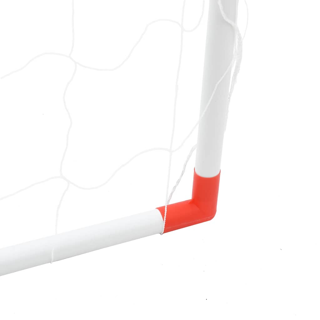 Futbolo vartai su kamuoliais, 2-1, balti, 184x64x124cm, metalas