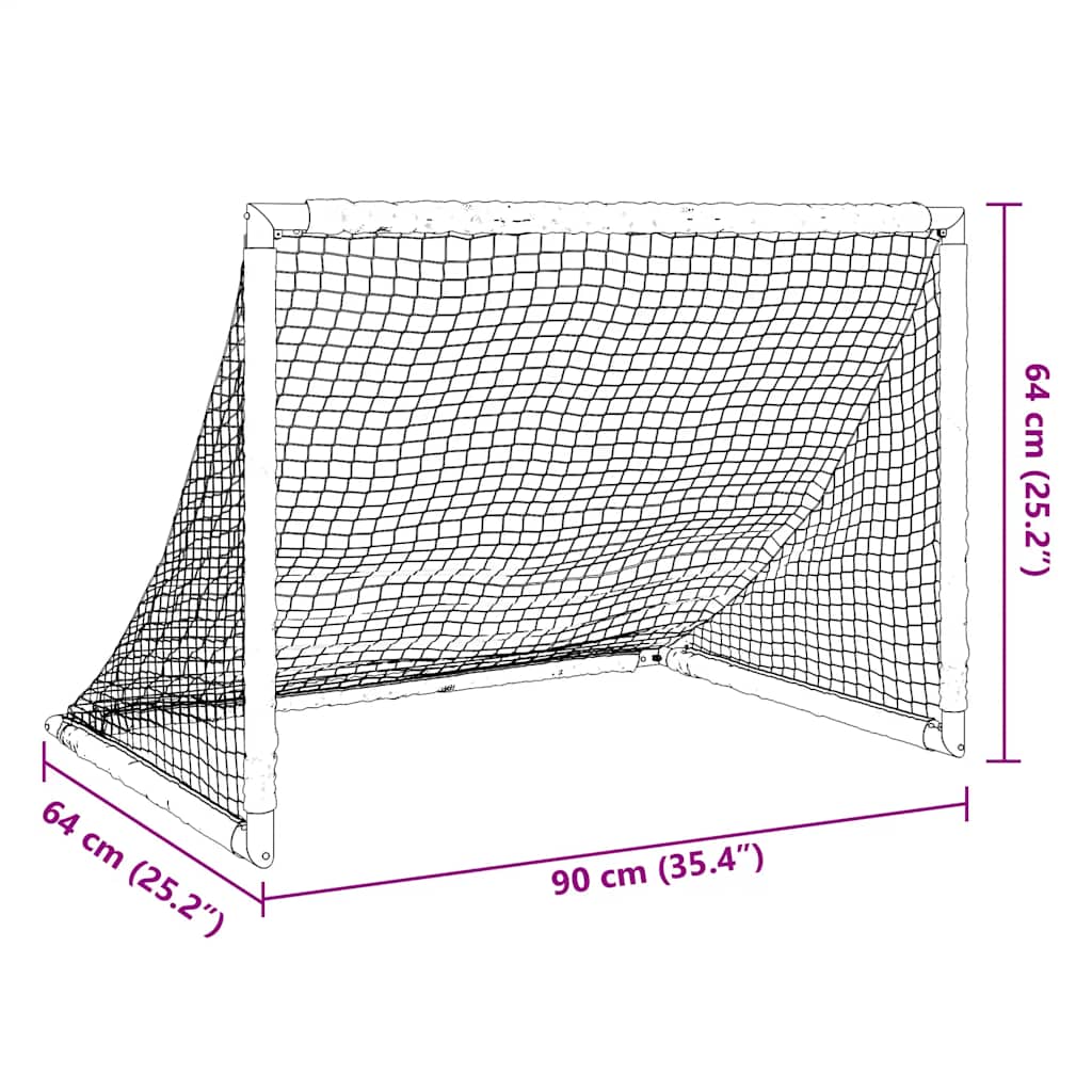 Vaikiški futbolo vartai, juodi, 90x64x64cm, sulankstomi