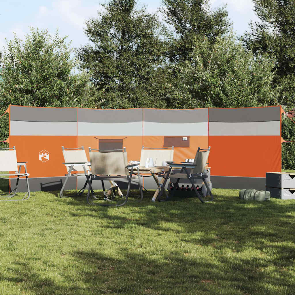 Stovyklavimo uždanga nuo vėjo, pilka ir oranžinė, 510x153 cm