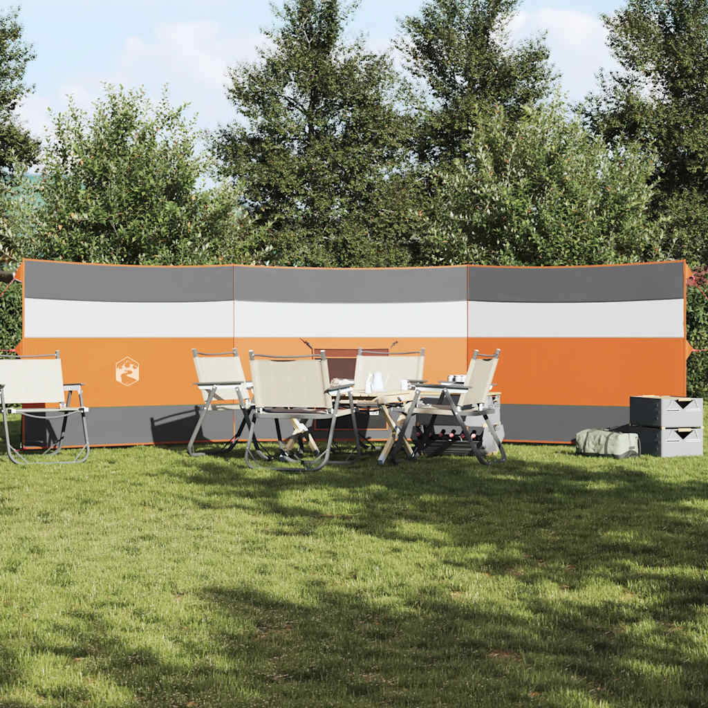 Stovyklavimo uždanga nuo vėjo, pilka ir oranžinė, 508x130 cm