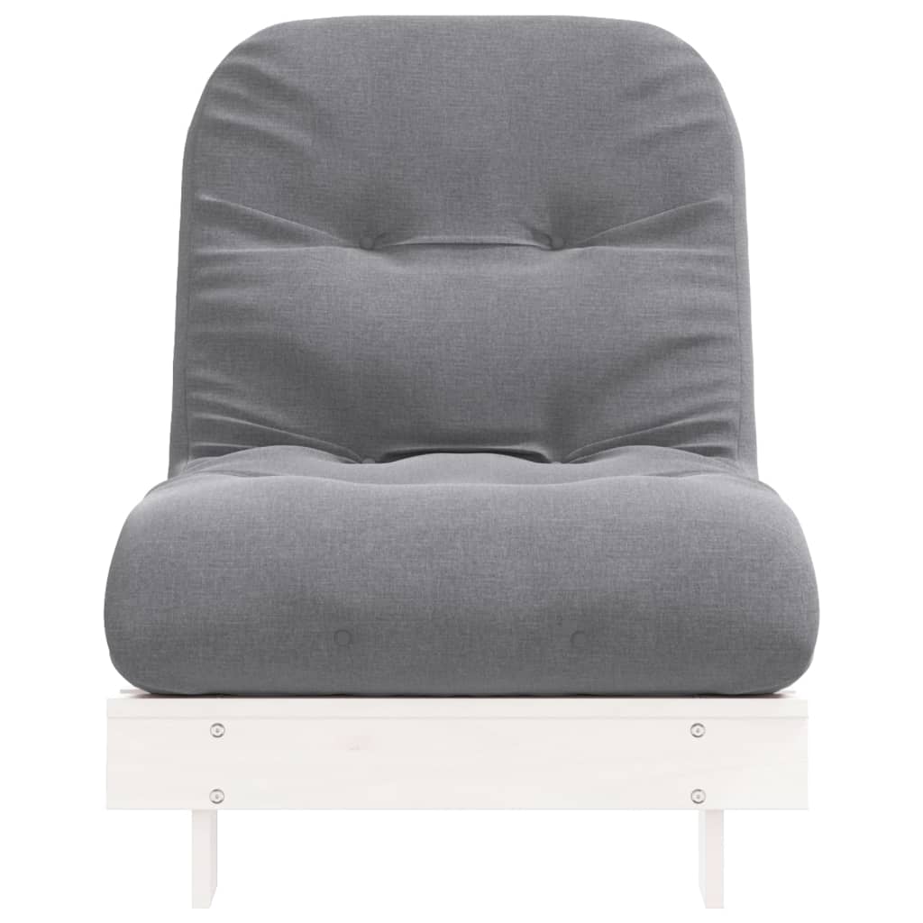 Futono sofa-lova su čiužiniu, balta, 70x206x11cm, pušis